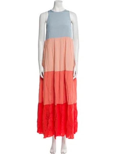 Pre-owned Essentiel Antwerp Crew Neck Long Dress W/ Tags In Blue