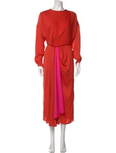 Pre-owned Essentiel Antwerp Crew Neck Long Dress W/ Tags In Orange