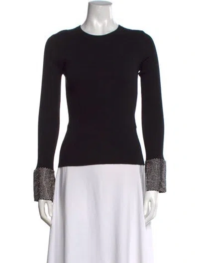 Pre-owned Essentiel Antwerp Crew Neck Long Sleeve Top In Black