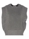 Essentiel Antwerp Crew-neck Metallic-effect Vest In Gray