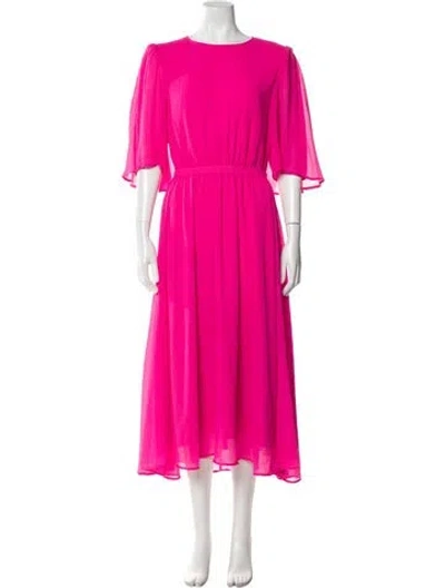 Pre-owned Essentiel Antwerp Crew Neck Midi Length Dress In Pink