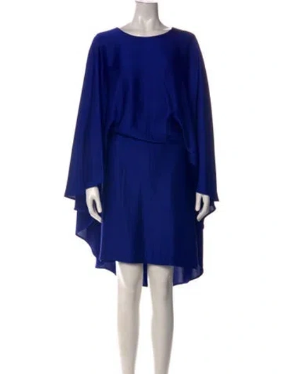 Pre-owned Essentiel Antwerp Crew Neck Mini Dress In Blue