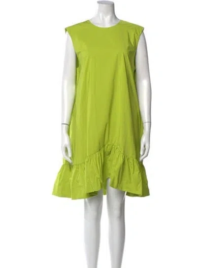 Pre-owned Essentiel Antwerp Crew Neck Mini Dress In Green