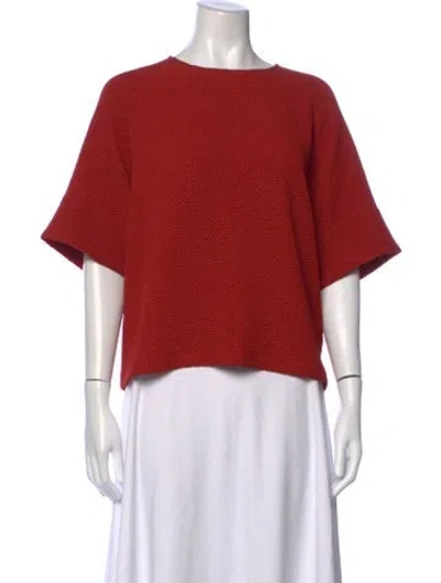 Pre-owned Essentiel Antwerp Crew Neck Short Sleeve Top W/ Tags In Orange/red