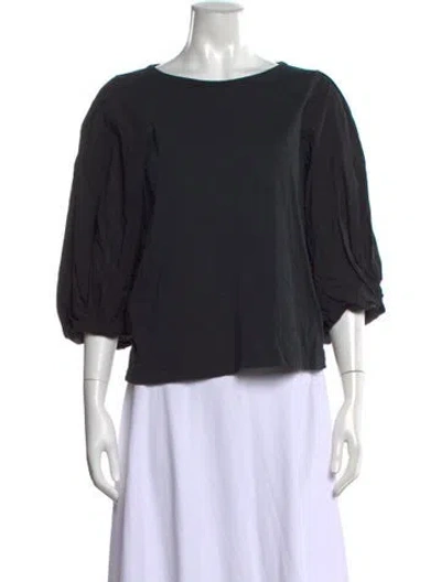 Pre-owned Essentiel Antwerp Crew Neck Three-quarter Sleeve Top In Black