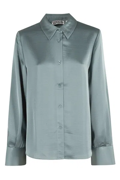 ESSENTIEL ANTWERP CROPPED BOXY SHIRT WITH CLASSIC COLLAR AND CENTER BUTTON CLOSURE