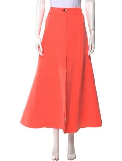 Pre-owned Essentiel Antwerp Cutout Accent Long Skirt In Orange