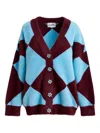 Essentiel Antwerp Diamond-pattern Cardigan In Blue