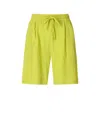 Essentiel Antwerp Didim Lime Bermuda Shorts In Yellow