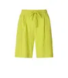 Essentiel Antwerp Didim Lime Bermuda Shorts In Yellow