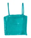 Essentiel Antwerp Doobtube Sequined Top In Green