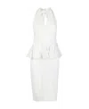 Essentiel Antwerp Dorever Peplum Midi Dress In White
