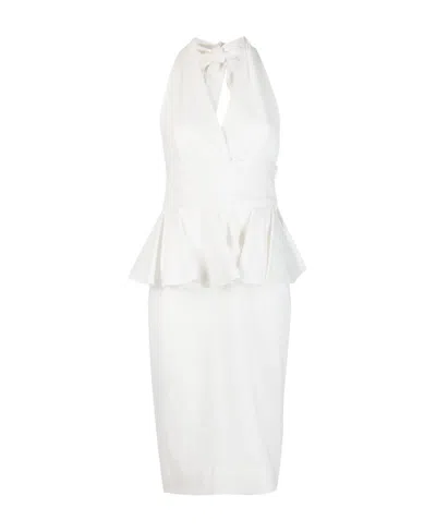 Essentiel Antwerp Dorever Peplum Midi Dress In White