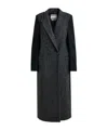 Essentiel Antwerp Contrast-sleeve Double-breasted Coat In Black