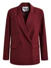 Essentiel Antwerp Double-breasted Padded-shoulder Blazer In Red