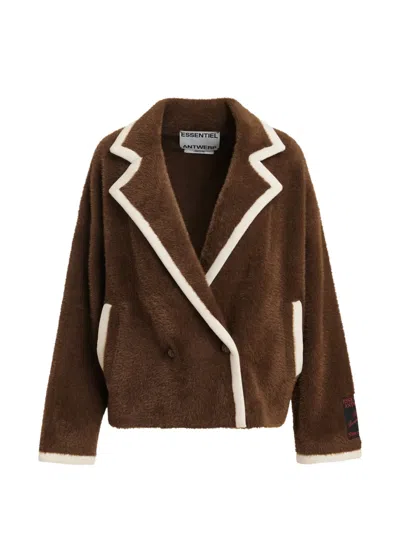 Essentiel Antwerp Doppelreihiger Cardigan In Brown