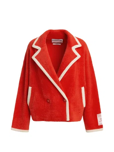 Essentiel Antwerp Doppelreihiger Cardigan In Rot