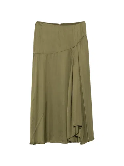 Essentiel Antwerp Draped-detail Skirt In Green