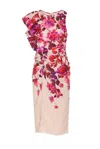 Essentiel Antwerp Haylight Asymmetric Midi Dress In Pink