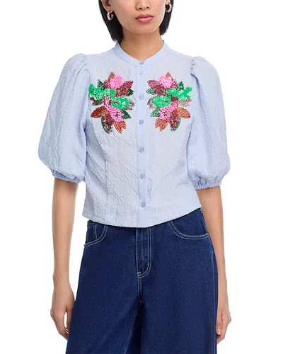 Essentiel Antwerp Embellished Blouse In Blue
