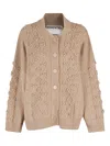 Essentiel Antwerp Embellished Button Cardigan In Neutral