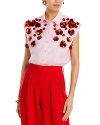 Essentiel Antwerp Embellished Floral Shirt In Clear Red