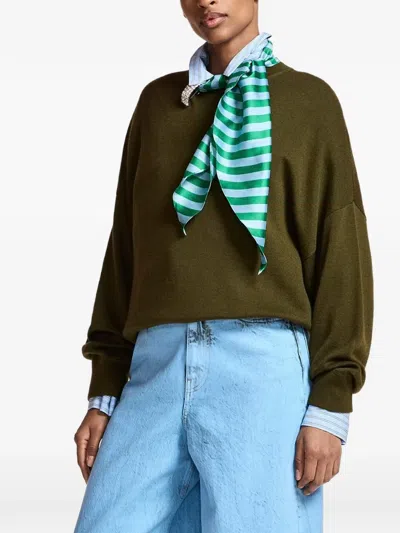 Essentiel Antwerp Verzierter Pullover Mit Schaldetail In Green