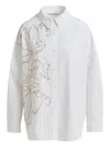 Essentiel Antwerp Embroidered-bead Cotton Shirt In White