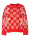 Essentiel Antwerp Embroidered Check Sweater In Red