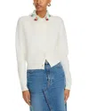 Essentiel Antwerp Embroidered Collar Cardigan In Off White