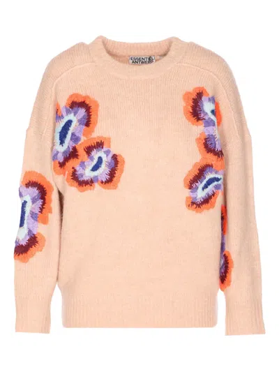 Essentiel Antwerp Embroidered Crew-neck Sweater In Neutral