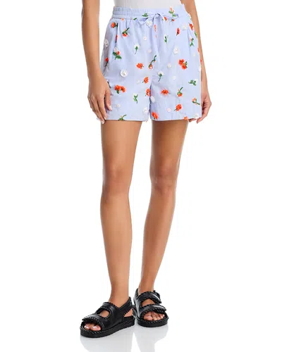 Essentiel Antwerp Embroidered Embellished Shorts In Blue