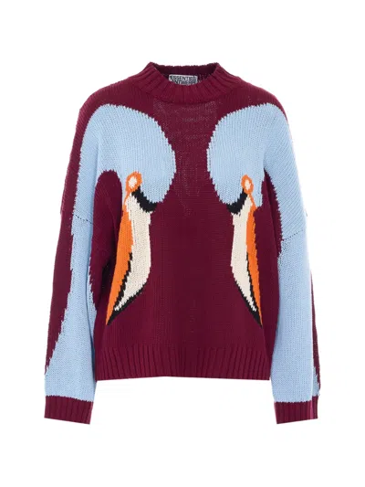 Essentiel Antwerp Embroidered High-neck Sweater In Brown