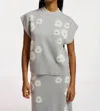 ESSENTIEL ANTWERP ERUBY EMBROIDERED KNIT TOP IN COMBO 1/OFF WHITE