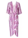 Essentiel Antwerp Dooler Snakeskin-print Midi Dress In Purple