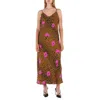 Essentiel Antwerp Essentiel Ladies Shelly Leopard Print Slip Midi Dress In Brown