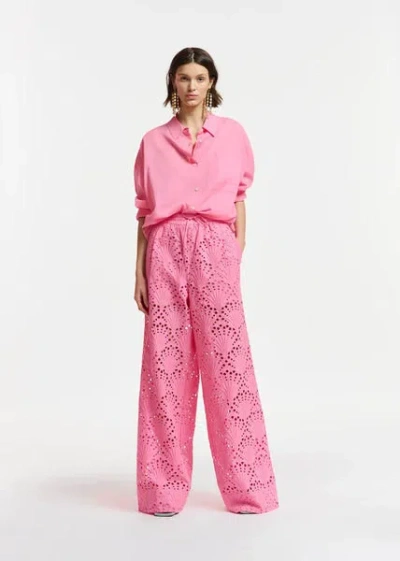Essentiel Antwerp Fab Broderie Anglaise Pant In Bubblegum In Pink