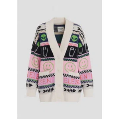 Essentiel Antwerp Fabric Intarsia Cardigan In Multi