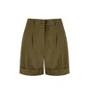 Essentiel Antwerp Faint Military Green Shorts In Green