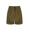 Essentiel Antwerp Faint Military Green Shorts In Green
