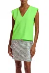 Essentiel Antwerp Ferlin Sequin-embellished Mini Skirt In Silver In Green