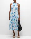 Essentiel Antwerp Famerica Smocked Halter Sleeveless Midi Dress In Off White