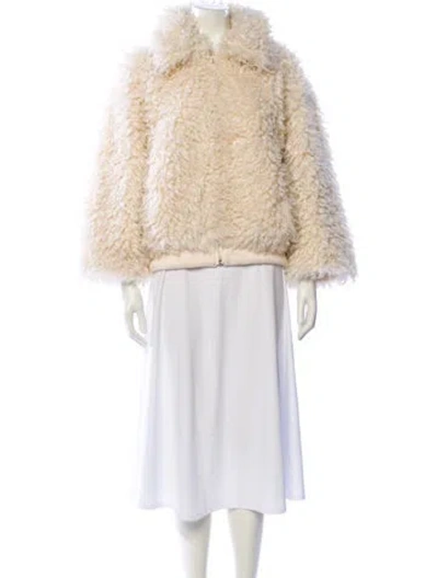 Pre-owned Essentiel Antwerp Faux Fur Coat In Neutral