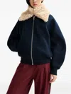 Essentiel Antwerp Faux-fur Collar In Blue
