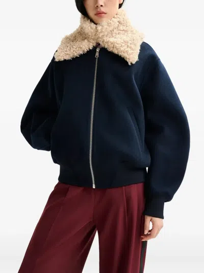 Essentiel Antwerp Faux-fur Collar In Blue