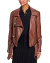 Essentiel Antwerp Faux Leather Moto Jacket In Brown