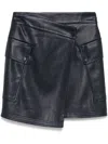 Essentiel Antwerp Faux-leather Wrap Mini Skirt In Blue