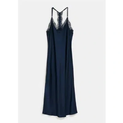 Essentiel Antwerp Feist Slip Dress With Lace Trimmings In Blue