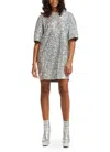 Essentiel Antwerp Felt Sequin-embellished Mini Dress In Silver In Multi