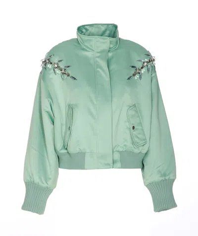 Essentiel Antwerp Fifth Embroidered Bomber In Blue